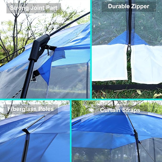 ALPHA CAMP 13 x 9 Ft Screen Tent Screen House Room Camping Tent Outdoor Mesh Net Wall Camping Canopy Sun Shade Tent Shelter Gazebos for Backyard Patios Outdoor Beach Camping Hiking Parties Activities