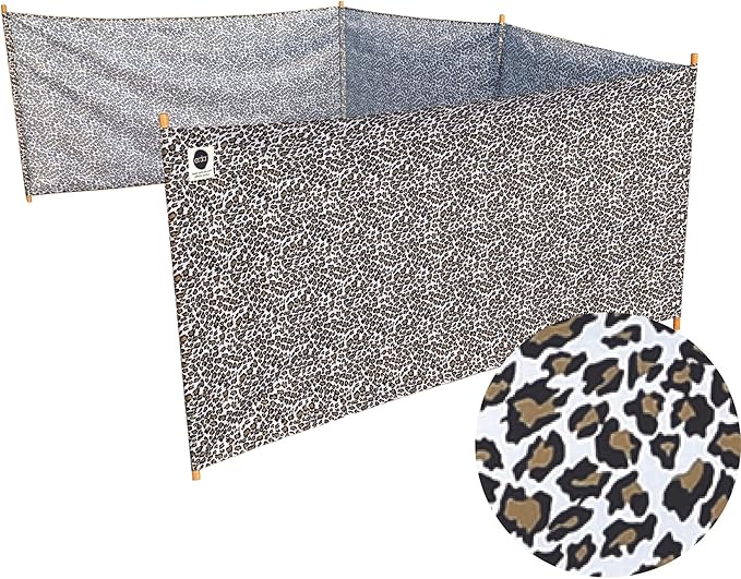 erda Sand Leopard Pro Beach Recycled Polyester Rip-Stop 20 ft Lightweight Windscreen Privacy Screen Wind Blocker Free Matching Shoulder Bag