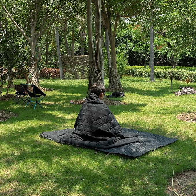 LOOGU Camo Blanket Waterproof Insulation Poncho Liner for Outdoor Camping Hiking Hunting Survival Backpacking Picnicking