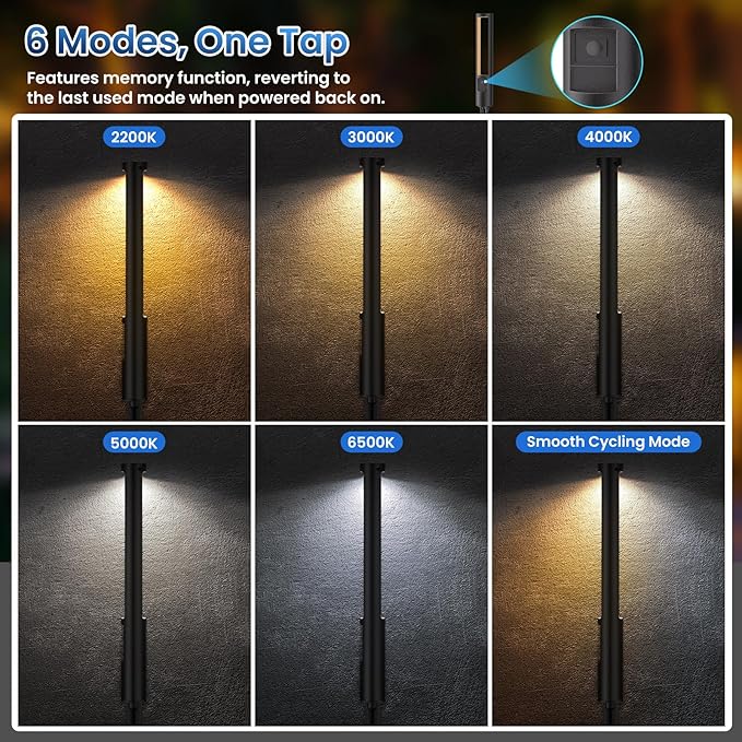 All-in-One Low Voltage Landscape Lighting Kit 12-Pack Pathway Lights with Transformer Dusk to Dawn Outdoor Lighting 5CCT IP66 Waterproof Landscape Lights with Connectors 100FT Wire for Patio