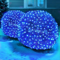 Led Blue Christmas Net Lights Outdoor Christmas Bushes Lights 120Led 6ftx5ft Connectable Outdoor Indoor Mesh Net Lighting for Xmas Holiday Garden Lawn Shrubs Trees Bushes Decorations