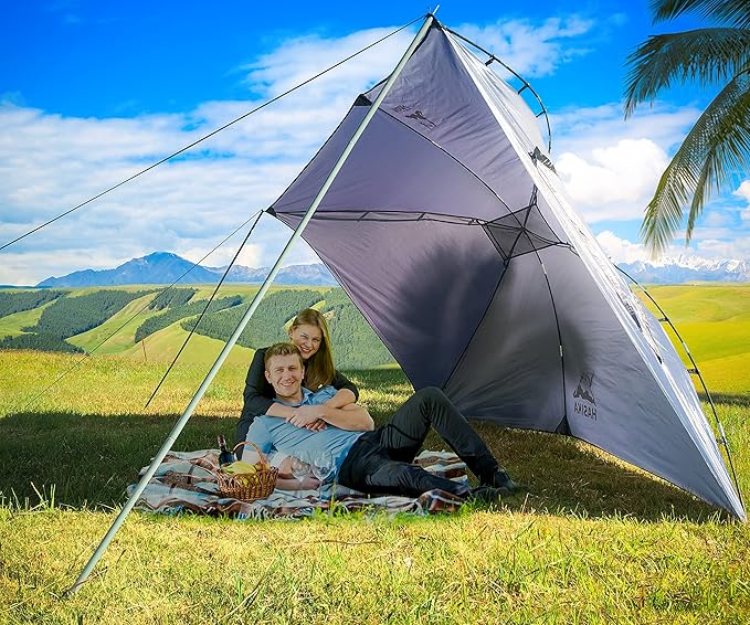 Versatility Camping Tent for Truck BedSUV RVing VanTrailer and Overlanding Portable Teardrop Awning Canopy Tear Resistant Tarp with 2 Sandbag