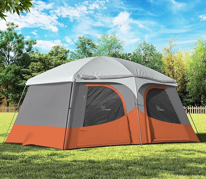Vidalido Tents8-10 Person Camping Tent with Extended Vestibule2 Room Weather Resistant Family TentsEasy Install Waterproof Outdoor Tent for Camping Hiking
