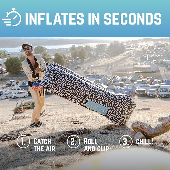 Chillbo Lazybone Inflatable Lounger - Ultimate Inflatable Couch for Maximum Chill - The Perfect Blow Up Couch for Music Festivals Or Lounger for Camping