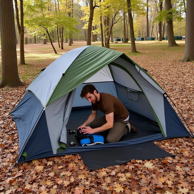 2-4 Person Camping Dome Double Tent Windproof and Rainproof Sturdy and Stable. Suitable for Hiking Trekking picnics and Other Outdoor Activities.