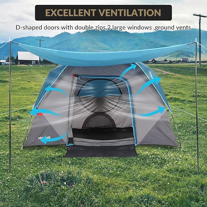 Camping Tent Family Tent for Camping Easy Set Up Tents 4-6 PersonWaterproofSpacious Lightweight Portable for Family Outdoor AdventuresTraveling