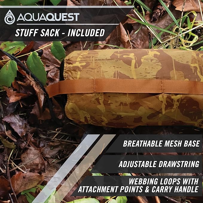 AquaQuest Safari Tarp – Lightweight Waterproof (5000mm) Seam-Taped Ripstop Rain Fly for Backpacking Thru-Hiking &amp Hammock Camping