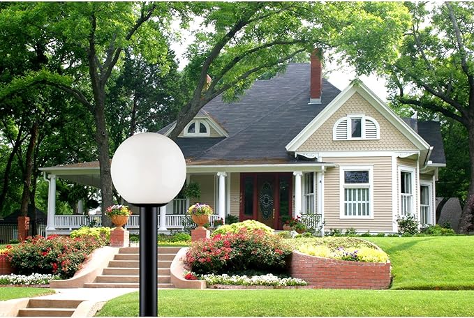 Westinghouse 6686100 One-Light Post-Top Exterior Lantern Black Finish Polycarbonate with White Acrylic Globe