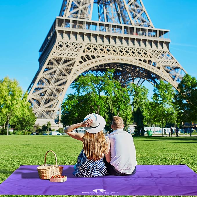 Red Suricata Sand Free Beach Mat – Large Sandproof Beach Blanket Sandless Waterproof – Fits and Matches Beach Canopy - Oversized Sand Proof Beach Mats for Outdoor Picnic Camping (Medium Purple)