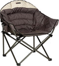Lippert Big Bear Duotone Camping Chair - Dark Grey with Sand Accent Comfortable Round Shape Oversized Pillow Cushions Powder Coated Steel 600D Polyester Fabric 300 lb. Capacity 2022114817