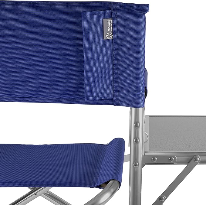 PICNIC TIME Star Wars Jedi Knight Sports Chair with Side Table Folding Beach and Camp Chair Portable Outdoor Chair with Carry Strap and Storage Pockets (Navy Blue)