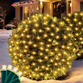 Led Christmas Net Lights for Bushes 132 Led 6ft x 6ft Christmas Net Lights Outdoor Mesh Tree Trunk Green Wire Christmas Decorations for BushesTreeShrubsXmas(Warm White)