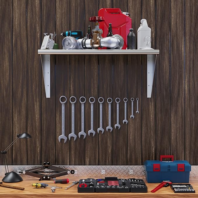 AmGood 24 X 36 Stainless Steel Wall Shelf | Metal Shelving | Garage Laundry Storage Utility Room | Restaurant Commercial Kitchen | NSF