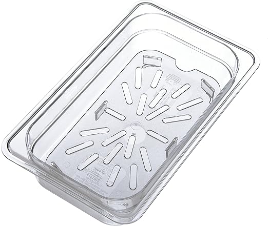 Carlisle FoodService Products 3069507 Plastic Drain Shelf for 1/4 Size Food Pan Clear 0.6 Inches (Pack of 6)