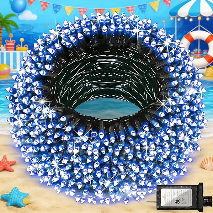 1500 LED Christmas Lights Outdoor with 12 Modes 470FT Green Wire Christmas String Fairy Lights with Timer &amp Dimmable Waterproof Twinkle Tree Lights for House Ocean Party Wedding Xmas Decor Blue
