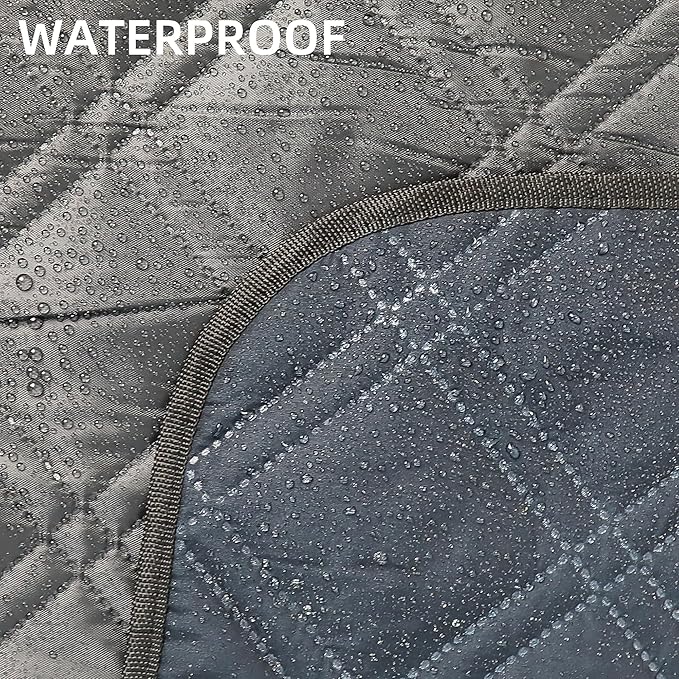 60x80” Double Thickened Picnic Blankets(150g High Density Cotton Stuffed) Jellyfish Pattern Outdoor Picnic Mat Portable Picnic Blanket Foldable with Leather Carry Strap Beach Blanket