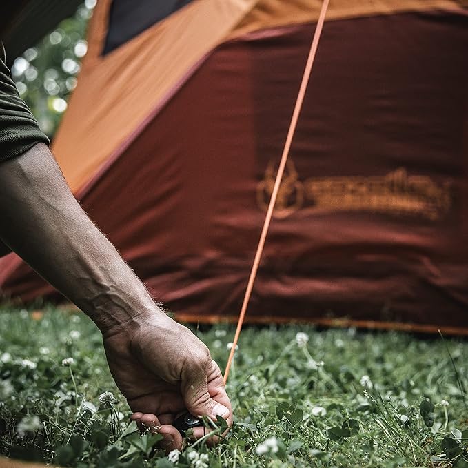 Gazelle Tents™ 12-Pack All-Terrain Stakes 12 Serated Tip Stakes 4 Guy-Lines Carry Bag GA100