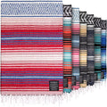 Hydration Nation Authentic Mexican Serape Blanket - Soft &amp Durable - Lightweight Falsa - Coral 70x50