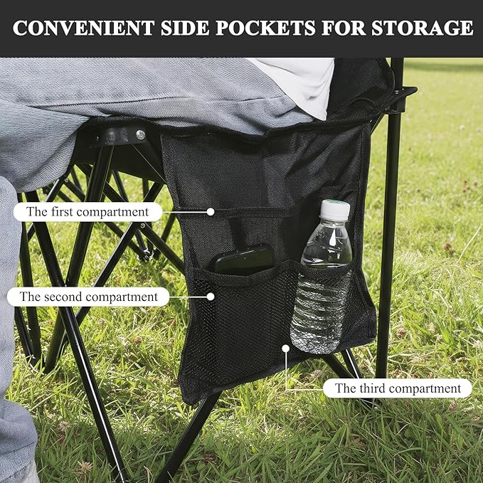 Soccer Bench for Team Folding Bench Seats 600D Oxford Portable Sideline Bench with Backrest &amp Carry Bag for Soccer Basketball Baseball Camping Picnic Events