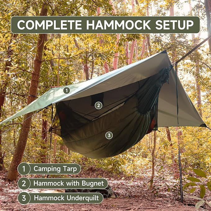 Hammock Underquilt for Camping Hammock Warm Insulation Ultralight 4 Season Under Quilt for Hammocks Portable for Hiking Backpacking