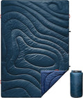 Camping Blanket | X-Large Wind and Waterproof Warm Puffy Blanket Quilt | Lightweight Portable | Outdoor Concerts Picnics Backpacking Travel Hiking Beach Stadium (Deepsea Blue)
