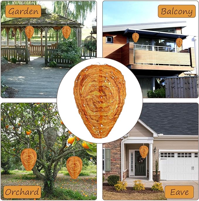 Honoson 12 Pieces Waterproof Hanging Lantern for Home Garden Yard Outdoors (Orange)