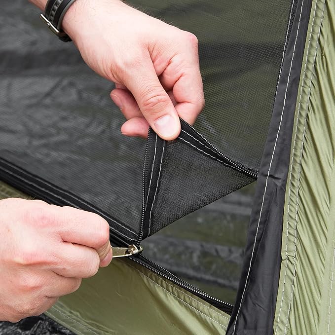 Intense Wilderness Survival Gear Four-Person Teepee Tent | Lightweight Weather-Resistant Camping Shelter | Easy Setup | Durable Fabric | Ventilation | Carry Bag for Outdoor Adventures