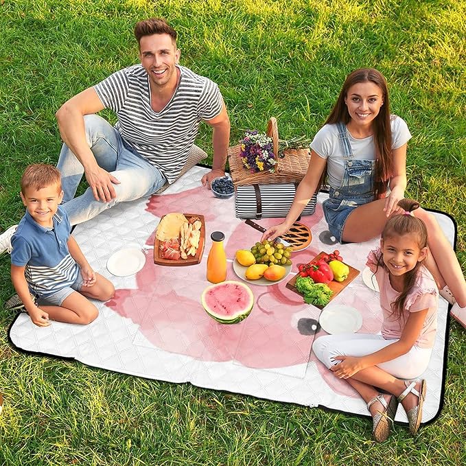 Zipper Lovely Pink Pig Style Picnic Mat Suitable for Travel Camping Park Or Home Use