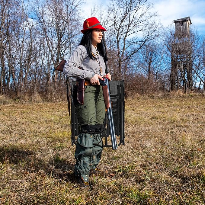 GYMAX Hunting Chair 360 Degree Swivel Hunting Blind Chair with Carry Handle 330 lbs Capacity Comfortable Waterproof Portable and Silent Folding Dove Hunting Chair for Blinds