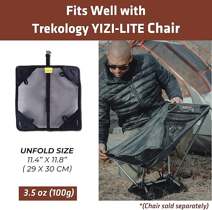 TREKOLOGY Ultralight Camping Chair &amp Sand Mat Bundle - Lightweight Folding Chair with Carry Bag Compact Sand Mat for Outdoor Activities Perfect for Beach Hiking and Camping