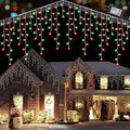 Toodour Red &amp Green Christmas Icicle Lights 29.5ft 360 LED Icicle Lights 8 Modes 60 Drops Window Curtain Led Christmas Light Icicle Twinkle Light for Eaves Party Wedding Xmas Decorations