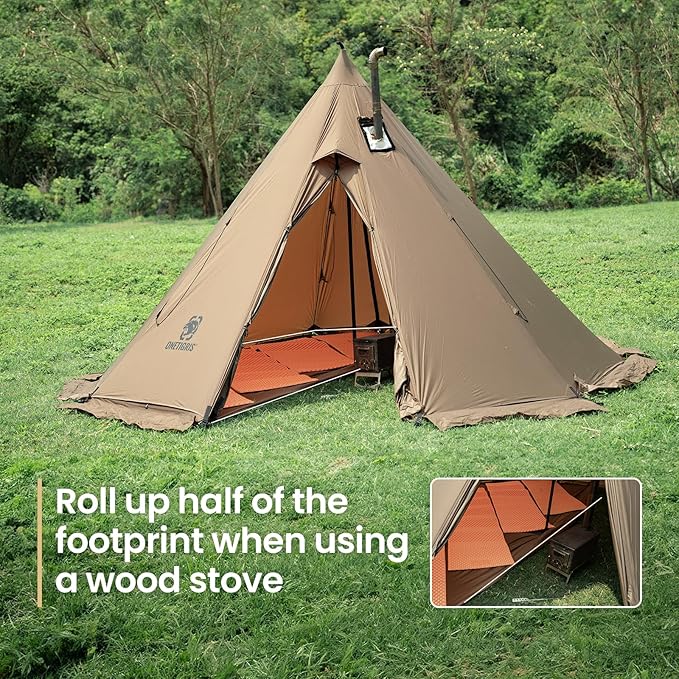 ONETIGRIS Rock Fortress 6 Person Footprint Ten-Sided Tent Groundsheet 5000mm Waterproof Ratings