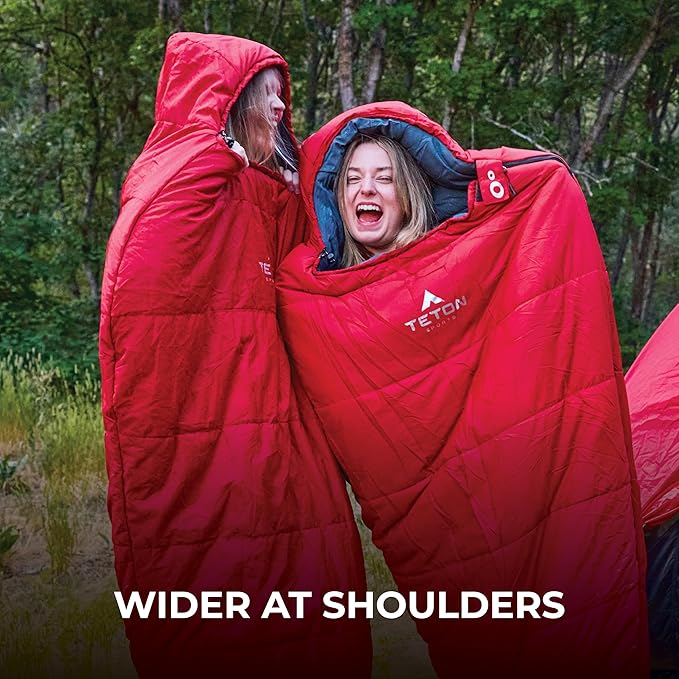 Teton LEEF Lightweight Mummy Sleeping Bag for Camping Hiking Backpacking Cold Weather Option Compression Sack Included