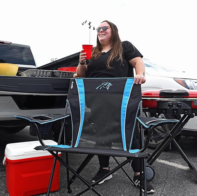 Kijaro Dual Lock Pro Sports Fan Folding Chair 26 L x 35.5 W x 37 H Carolina Panthers