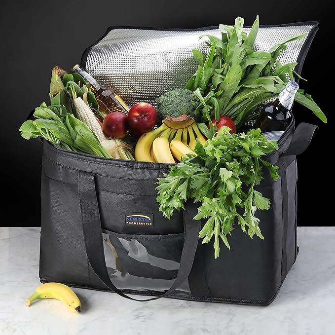 New Star Foodservice Commercial Insulated Food Delivery Bag Extra Large 23 x 15 x 14 Inch Black