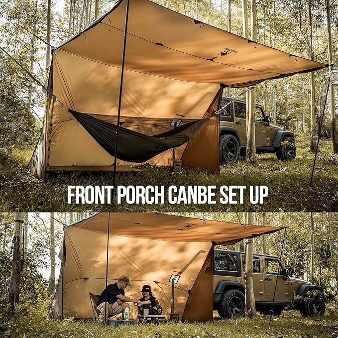 OneTigris ROCDOMUS Hot Tent with Stove Jack 3000mm Waterproof Versatile Lightweight Hammock Tent for Camping Hiking Backpacking Bushcraft Car Trips