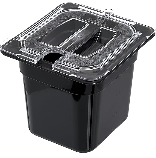 Carlisle FoodService Products Storplus 1/4 Size Notched Universal Food Pan Lid with Molded Handle for Catering Buffets and Restaurants Polycarbonate Clear (Pack of 6)