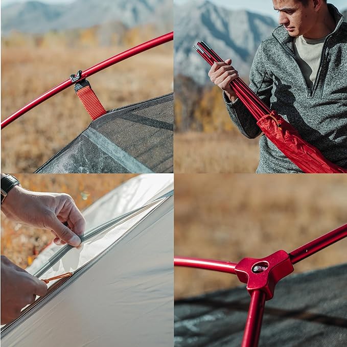 Near Zero 1-3 Person Ultralight Backpacking Tents up to 2 Doors 20D Ripstop Waterproof Sealed Nylon Freestanding Rainfly 3 Season with Lightweight Aluminum Frame. Easy Setup System