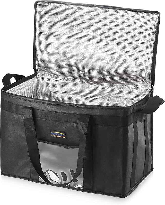 New Star Foodservice Commercial Insulated Food Delivery Bag Extra Large 23 x 15 x 14 Inch Black