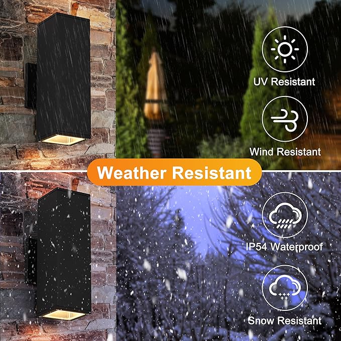 Outdoor Wall Lights Waterproof Exterior Light Fixture for House Aluminum Black Porch Lights Outdoor Wall Mount Light Fixture