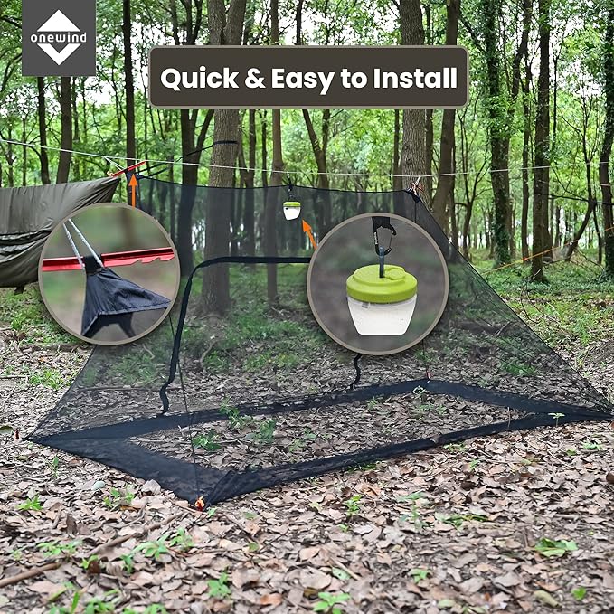 onewind Shelter Camping Tarp Set Include Emergency Shelter BugNet and Tent Footprint Ripstop Silnylon with Silicone PU Coating Survival Shelter Tent for Camping Hiking Backpacking