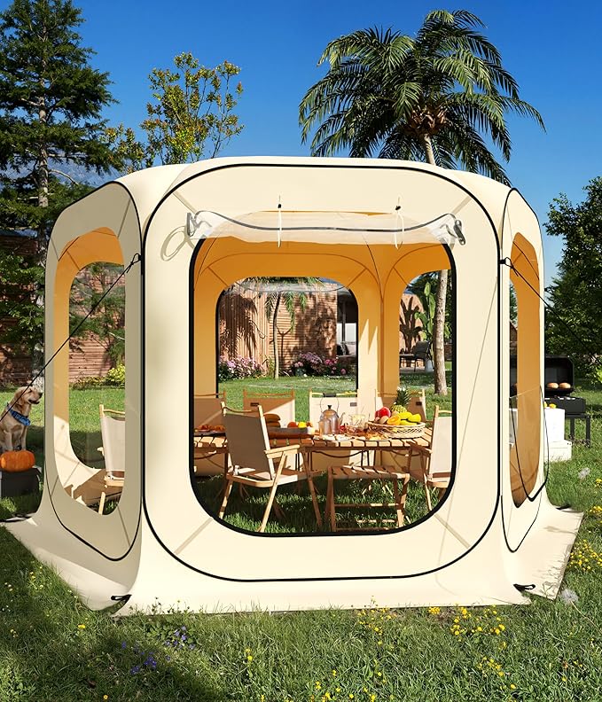 Pop up Bubble Tent with Waterproof &amp Vent Windows 6ft-10ft-12ft Camping Shelters Outdoor Garden Dome Igloo Transparent Sports Tent Screen Room for Patio Backyard Deck Sports Events
