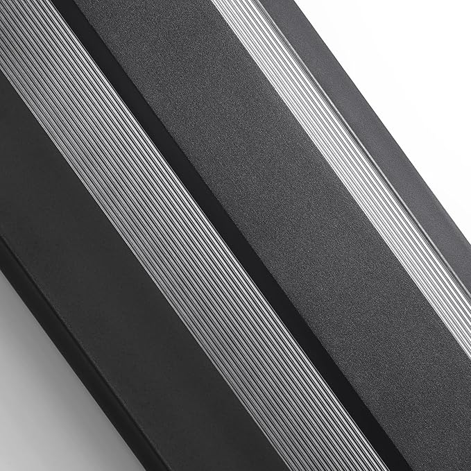 LamQee 39.3 Aluminum Long Outdoor Modern LED Wall Lights with Ribbed Glass 2900K 3000LM Linear Exterior Lighting Fixture Wall Mount IP65 Waterproof Black Outside Sconce for House Porch Garage Patio