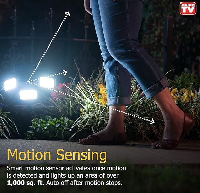 Bionic Floodlight Solar Light Outdoor Waterproof Patio Light Motion Sensor Outdoor Lights w/ Remote Control 3 Heads Wall Lights - Wireless 50% Brighter-108 COB LED For Lawn Garden As Seen On TV