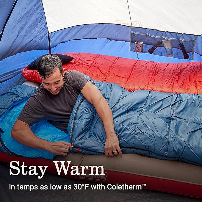 Coleman Sleeping Bag—Tidelands 30° Big &amp Tall Mummy Sleeping Bag for Adults
