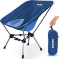 MARCHWAY Lightweight Folding Camping Chair with Spring Lock Stable Compact Portable for Outdoor Camp Travel Beach Picnic Festival Hiking Backpacking (Lowback Dark Blue)