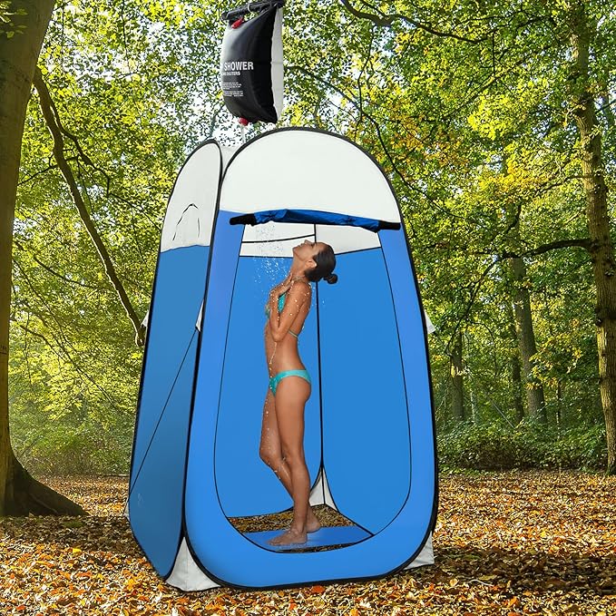 Leader Accessories Pop Up Shower Tent Dressing Changing Room Privacy Portable Camping Shelters 4' x 4' x 78 H Extra-Large Space