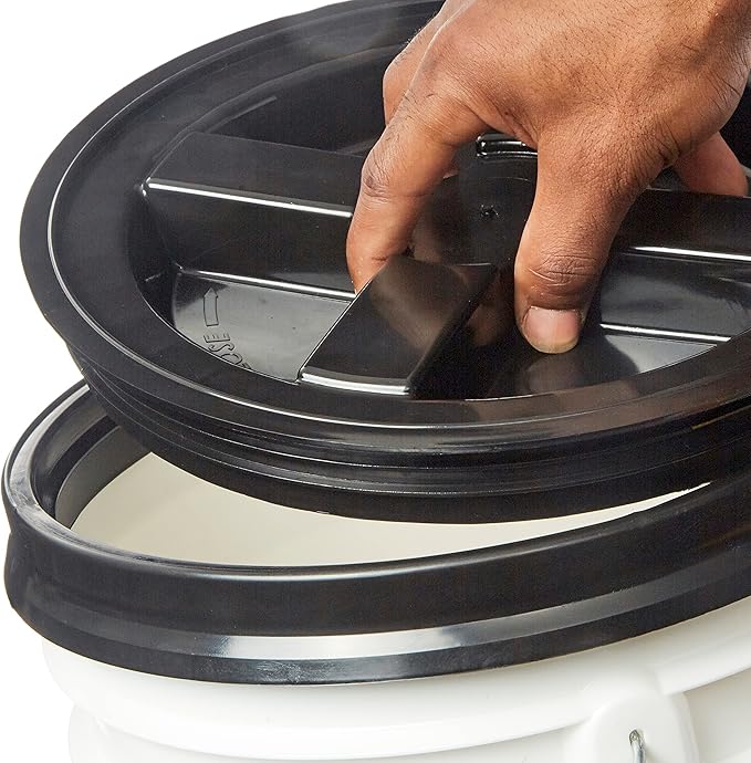 Gamma Seal Lids for 3.5 5 6 and 7 Gallon Buckets – Pack of 3 Black Gamma Lids – Food Grade BPA Free Reusable Lids Made in USA