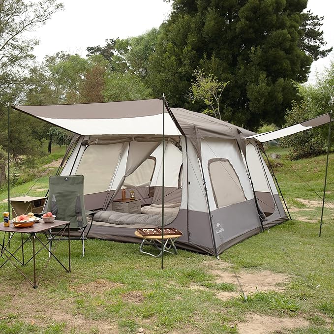 Naturehike Cape 4/6/8 Person Camping Tent 60S Easy Setup Instant Tent Pop up Tent Waterproof Large Tall 6/8 Person Tents for Camping Car Camping