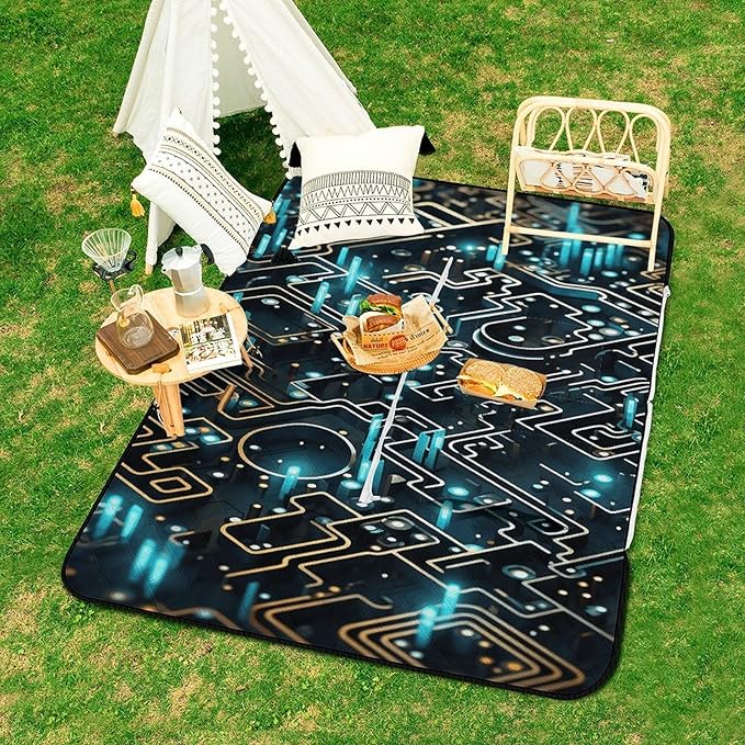 Zipper Coding Pattern Style Picnic Mat Suitable for Travel Camping Park Or Home Use